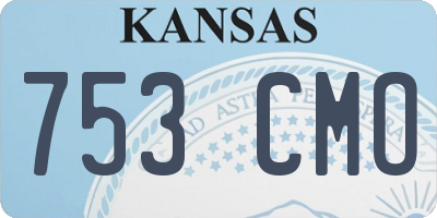 KS license plate 753CMO
