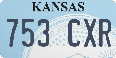 KS license plate 753CXR
