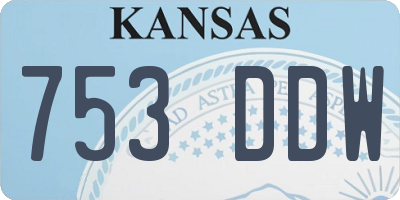 KS license plate 753DDW