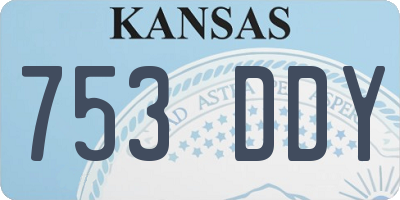 KS license plate 753DDY