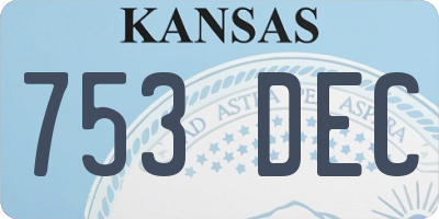 KS license plate 753DEC