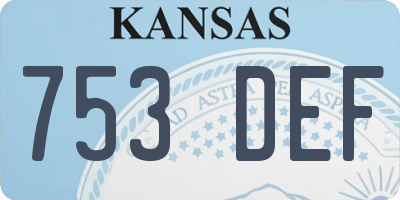 KS license plate 753DEF