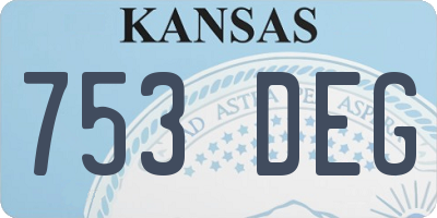 KS license plate 753DEG