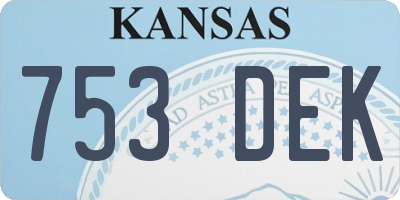 KS license plate 753DEK
