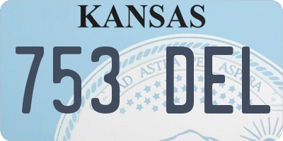 KS license plate 753DEL