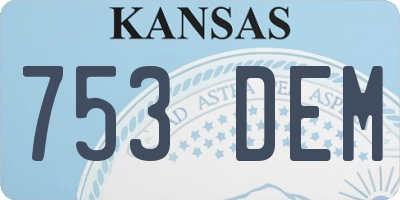 KS license plate 753DEM