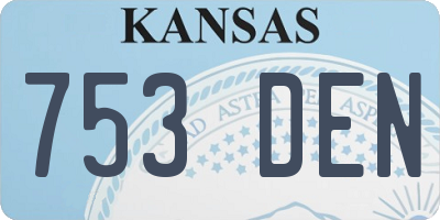 KS license plate 753DEN
