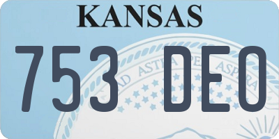 KS license plate 753DEO