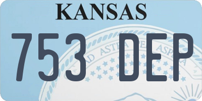 KS license plate 753DEP