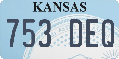 KS license plate 753DEQ