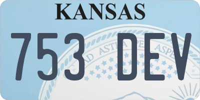 KS license plate 753DEV