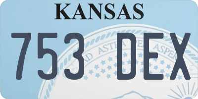 KS license plate 753DEX