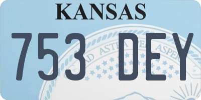 KS license plate 753DEY