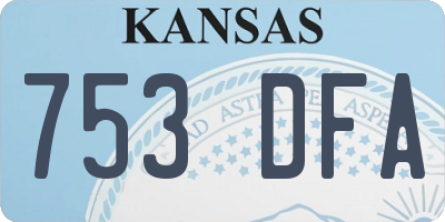 KS license plate 753DFA
