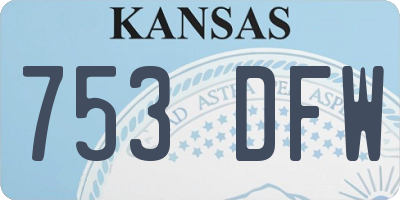 KS license plate 753DFW