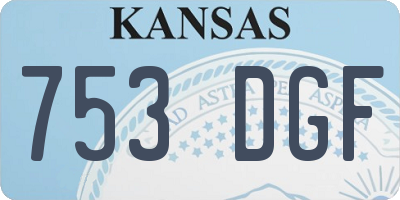 KS license plate 753DGF