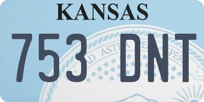 KS license plate 753DNT