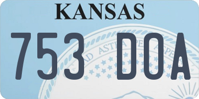 KS license plate 753DOA