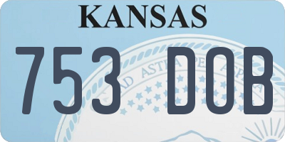 KS license plate 753DOB