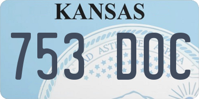 KS license plate 753DOC