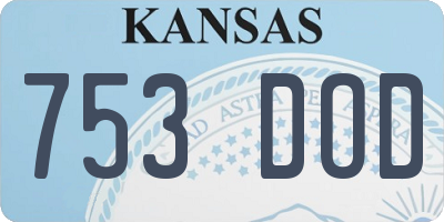 KS license plate 753DOD