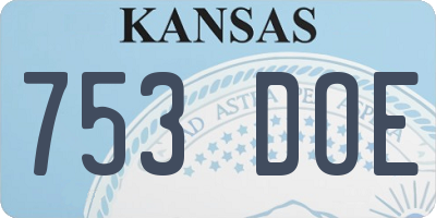KS license plate 753DOE