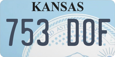 KS license plate 753DOF