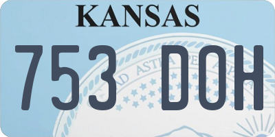 KS license plate 753DOH