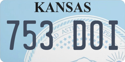 KS license plate 753DOI