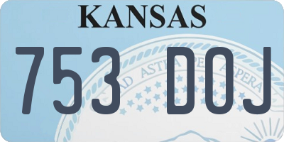 KS license plate 753DOJ