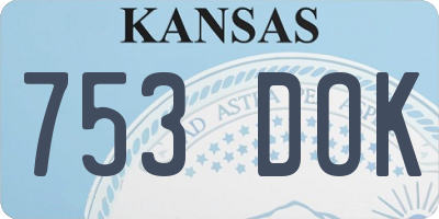 KS license plate 753DOK