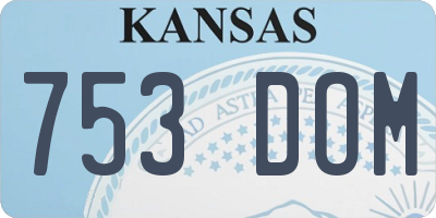 KS license plate 753DOM