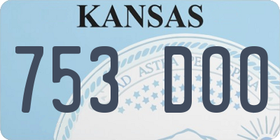 KS license plate 753DOO