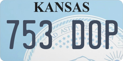 KS license plate 753DOP