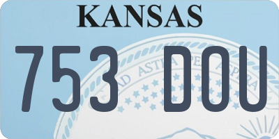KS license plate 753DOU