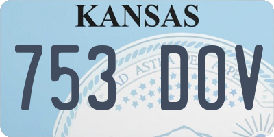 KS license plate 753DOV