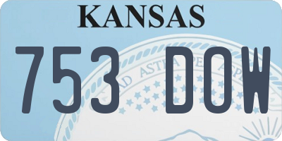 KS license plate 753DOW