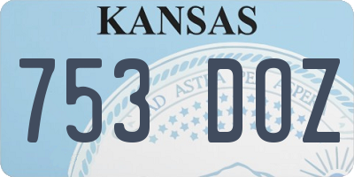 KS license plate 753DOZ