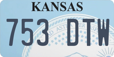 KS license plate 753DTW