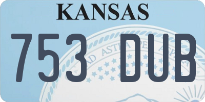 KS license plate 753DUB