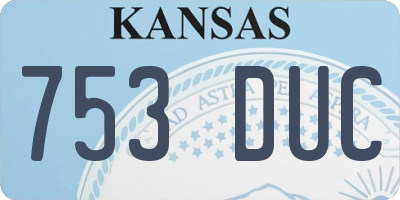 KS license plate 753DUC