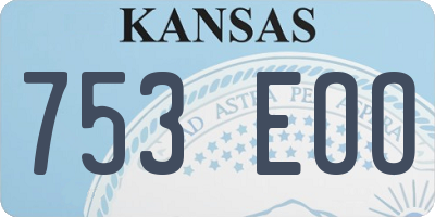 KS license plate 753EOO