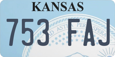 KS license plate 753FAJ