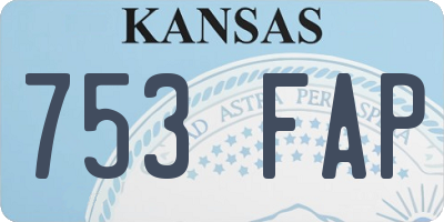 KS license plate 753FAP