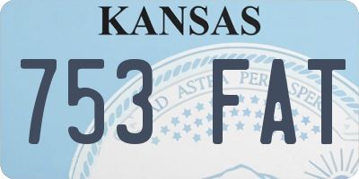 KS license plate 753FAT