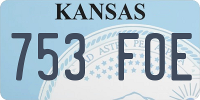 KS license plate 753FOE