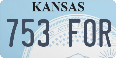 KS license plate 753FOR