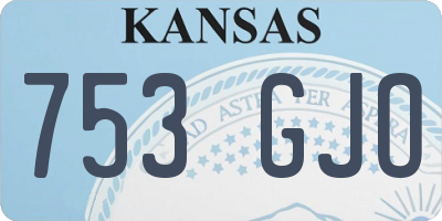 KS license plate 753GJO