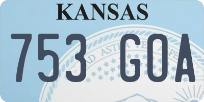 KS license plate 753GOA