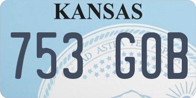 KS license plate 753GOB
